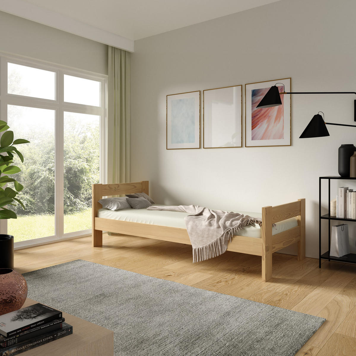 KINDERBETT OSCARO 90x200 cm Kieferfarben - Kieferfarben, Holz (90/200cm) - MASSENO