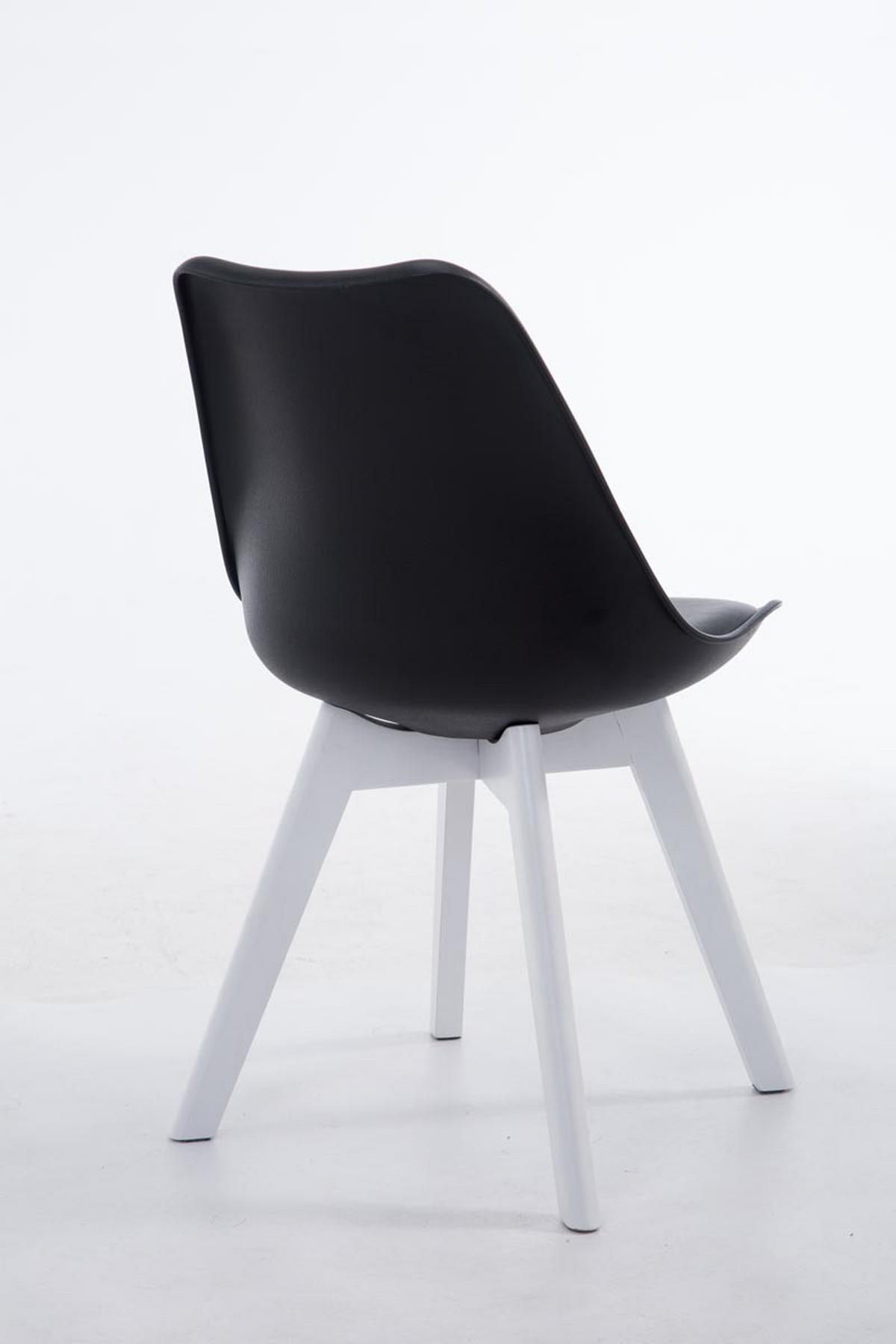 BESUCHERSTUHL Lagos Kunstleder Schwarz Weiß Konferenzstuhl Bürostuhl - Schwarz, Leder (48/84/41.5cm) - DELUKE