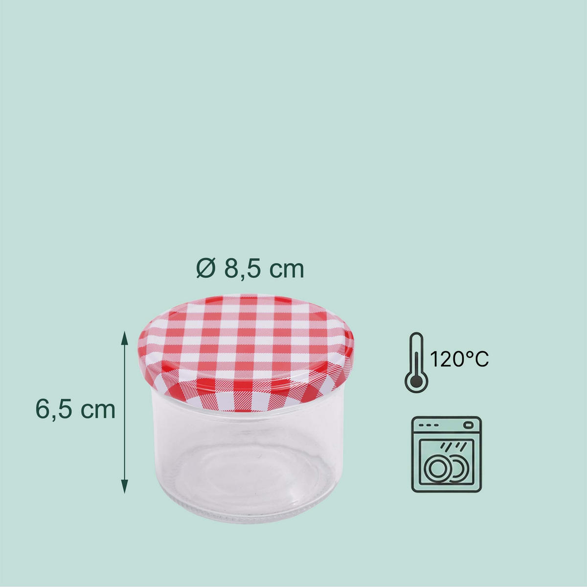 SADA zavař. sklenic - průhledná, kov/sklo (0.22L) - Relaxdays