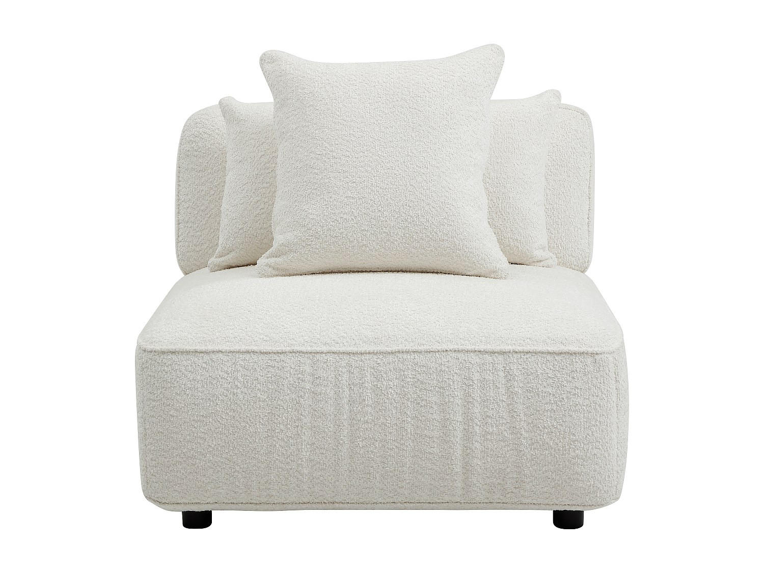SESSEL mit gerader Rückenlehne - 1 Person - stoff - gebrochenes weiß Lelaco - Weiß, Textil (91/74/105cm) - Vente-Unique