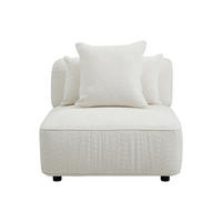 SESSEL mit gerader Rückenlehne - 1 Person - stoff - gebrochenes weiß Lelaco - Weiß, Textil (91/74/105cm) - Vente-Unique
