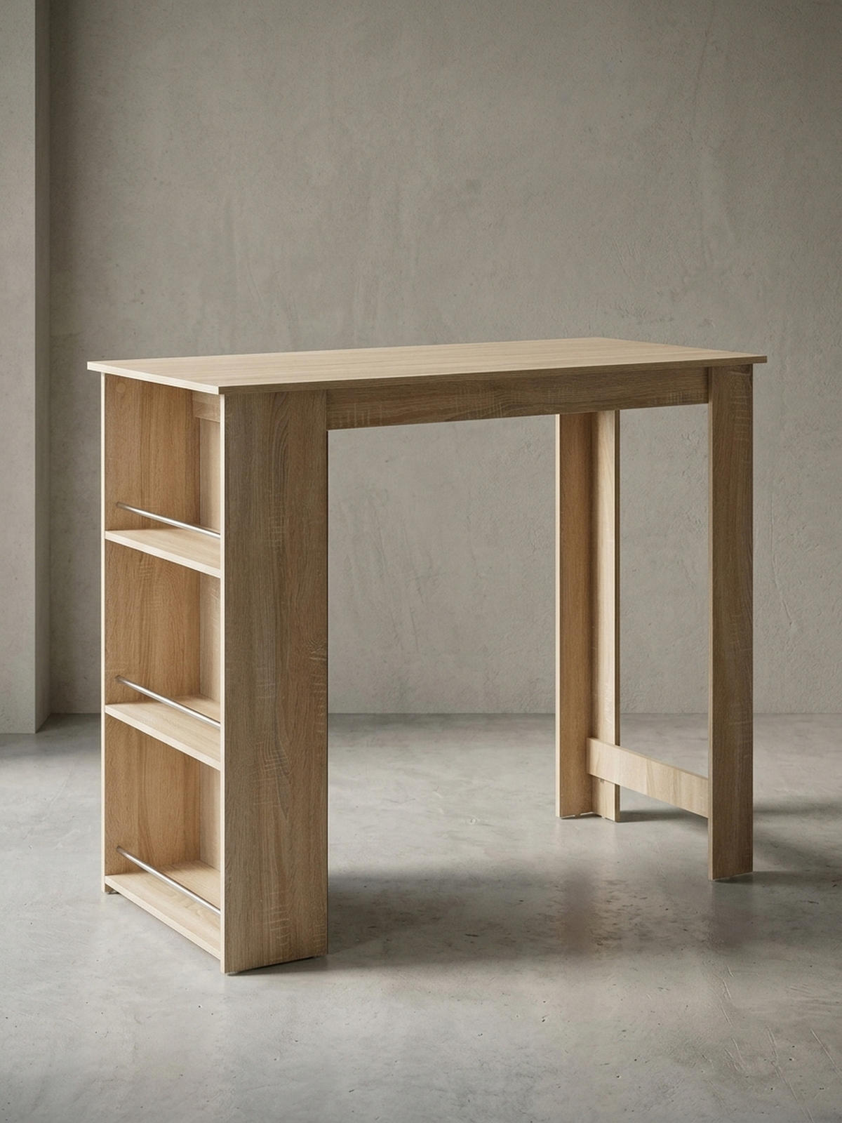 KÜCHENTRESEN GANDER Edelstahl 3 Fächer Ablage, Beige 120x60x107 cm - Beige, Holz/Metall (60/120/107cm) - KADIMA DESIGN