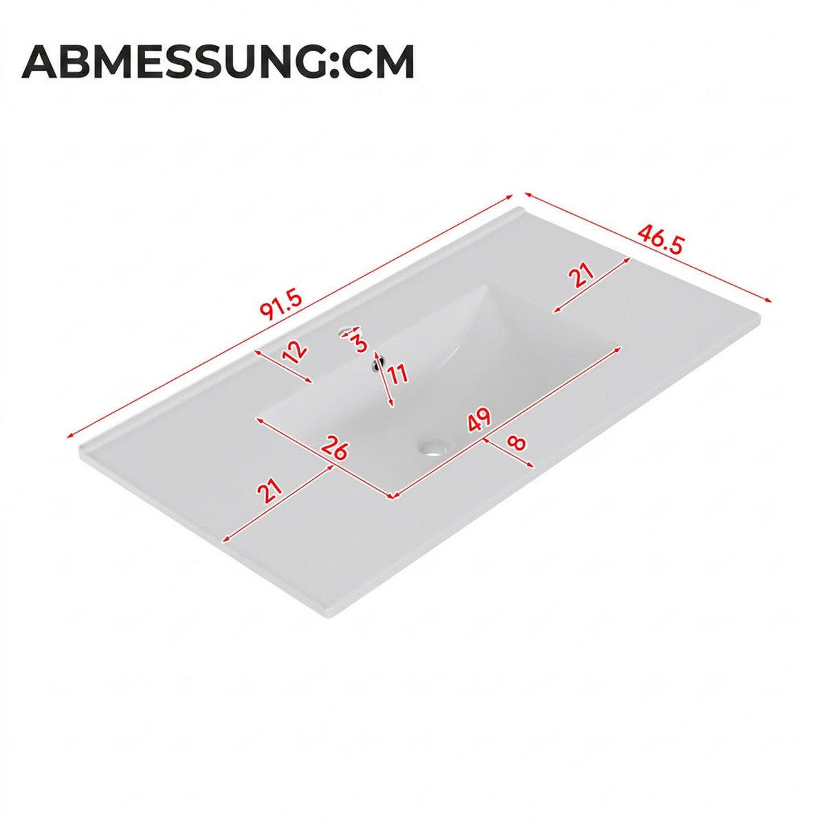 WASCHTISCHKOMBI 91.5/46.5/87 cm Schwarz mit 2 Schubladen, ohne Wasserhahn - Schwarz, Holz/Holzwerkstoff (46.5/87/91cm) - Oxeza