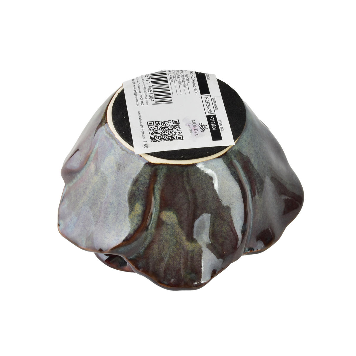 KERZENHALTER Yarine dunkelgrau 11/11/6 cm Keramik - Dunkelgrau, Keramik (11/6cm) - Mondex