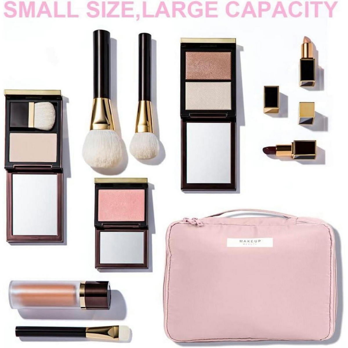KOSMETIKTASCHE 2-teiliges Set Rosa - Rosa, Textil (21/2.3/30cm)