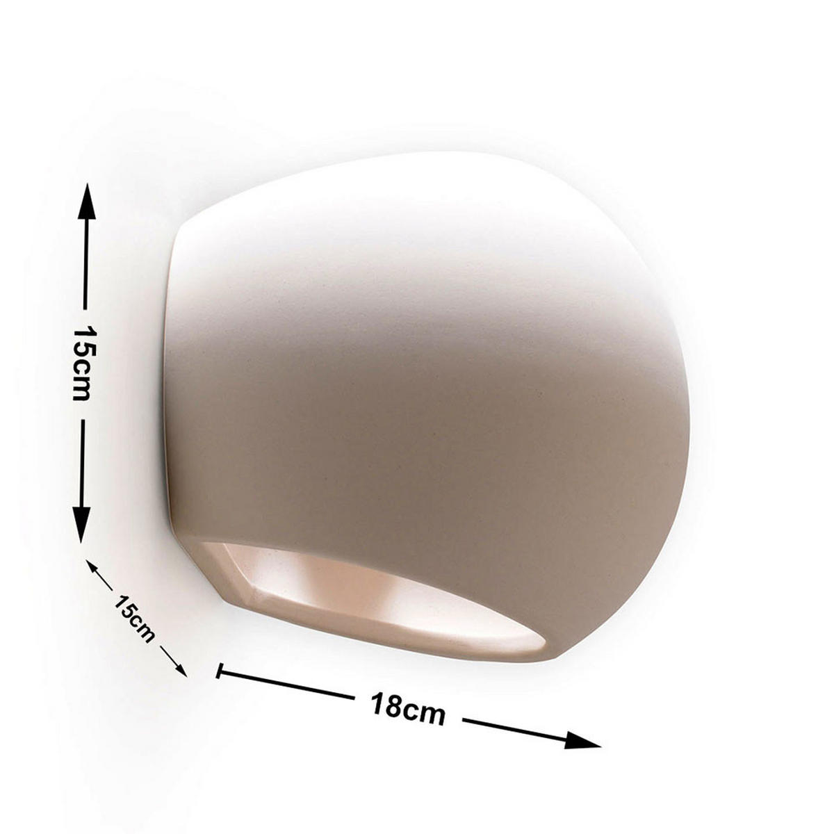 WANDLEUCHTE GLOBE Keramik Weiß - Weiß, Keramik (14/17.5/14.5cm)