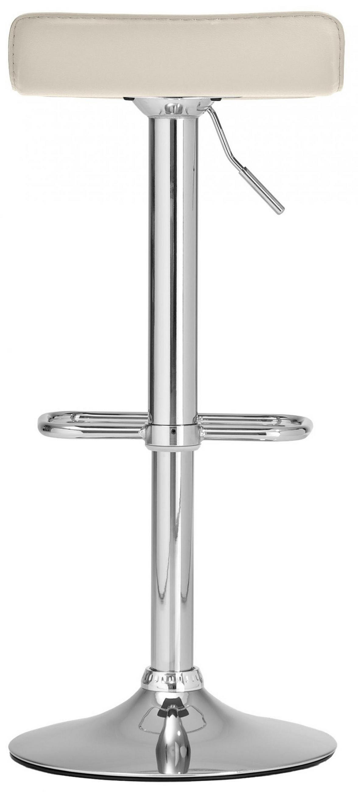 BARHOCKER Lederlook creme - Chromfarben/Creme, Textil/Metall (38/65/41cm) - CLP