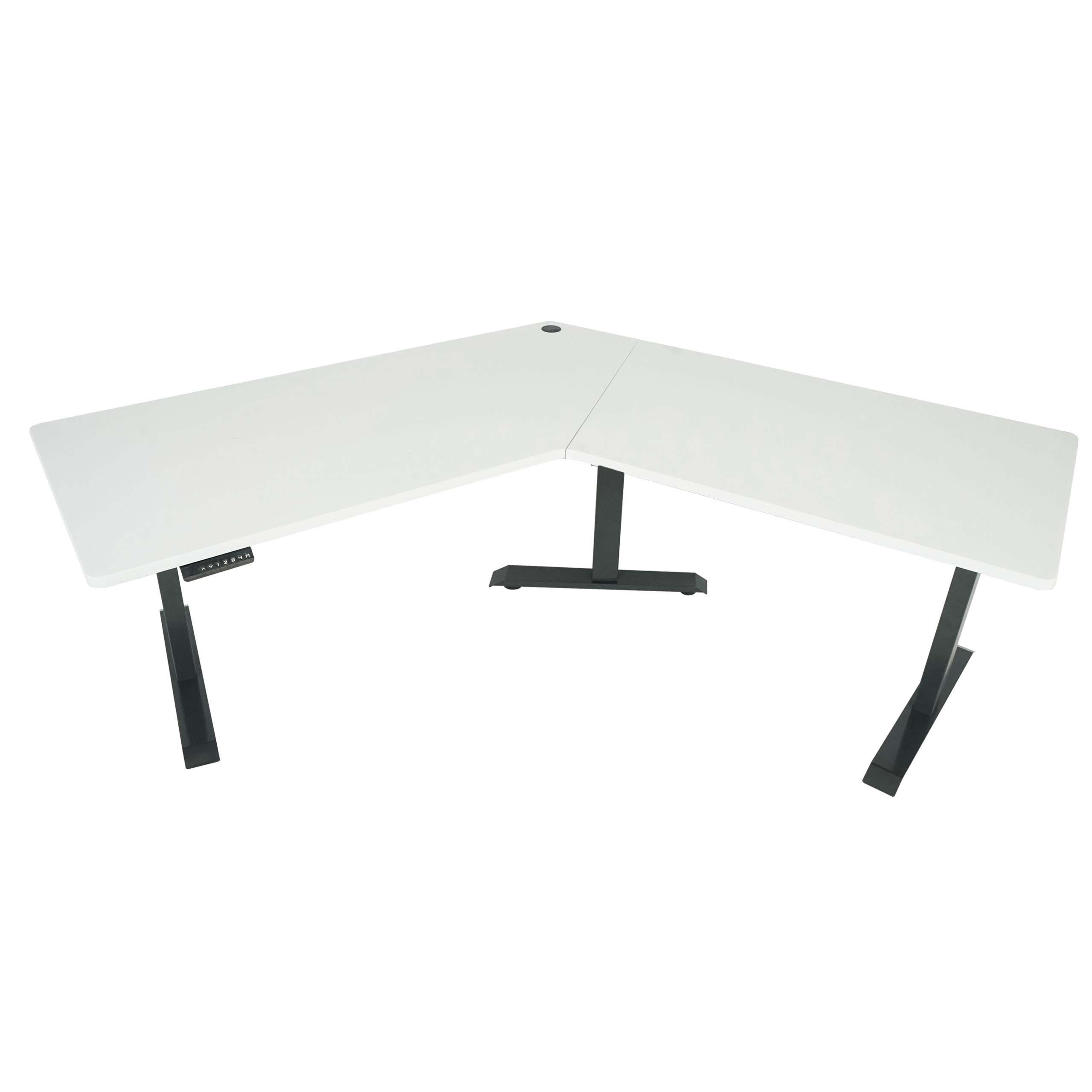 SCHREIBTISCH rechteckig Weiß, Anthrazit - Anthrazit/Weiß, Metall (75/257/121cm) - Jamb