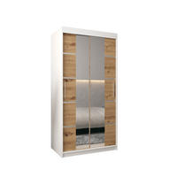 SCHWEBETÜRENSCHRANK 200/100/62 2-türig - Silberfarben/Eiche Artisan, Holz/Kunststoff (100/200/62cm) - MÖBEL KRYSPOL