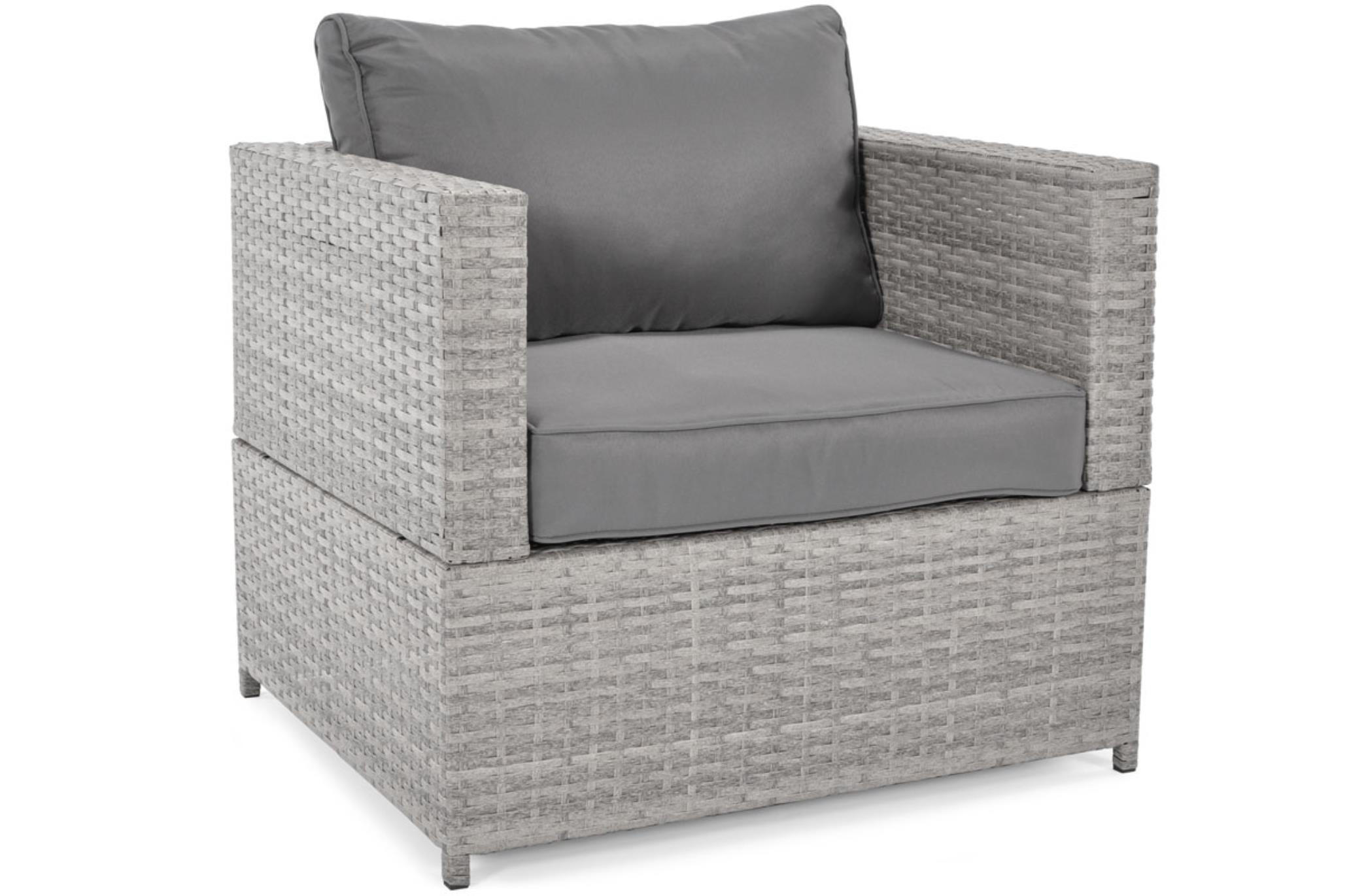 GARTENSESSEL Porto Grau, mit Graphitkissen - Graphitfarben/Grau, Holzwerkstoff/Metall (75/62/67cm) - Bettso