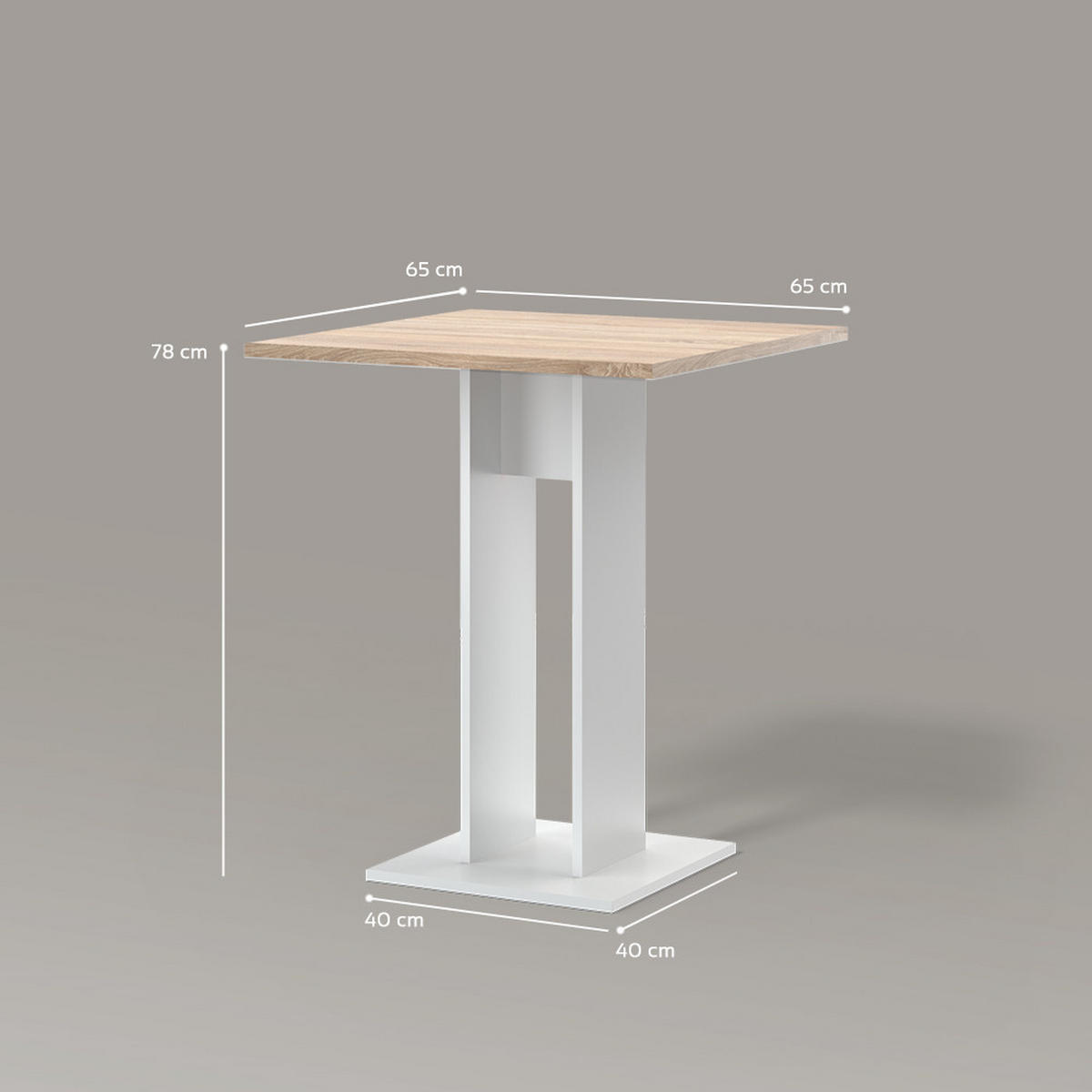 ESSTISCH Regusa Sonoma 65 x 78 cm - Sonoma Eiche, Holzwerkstoff (65/65/78cm) - Livinity®