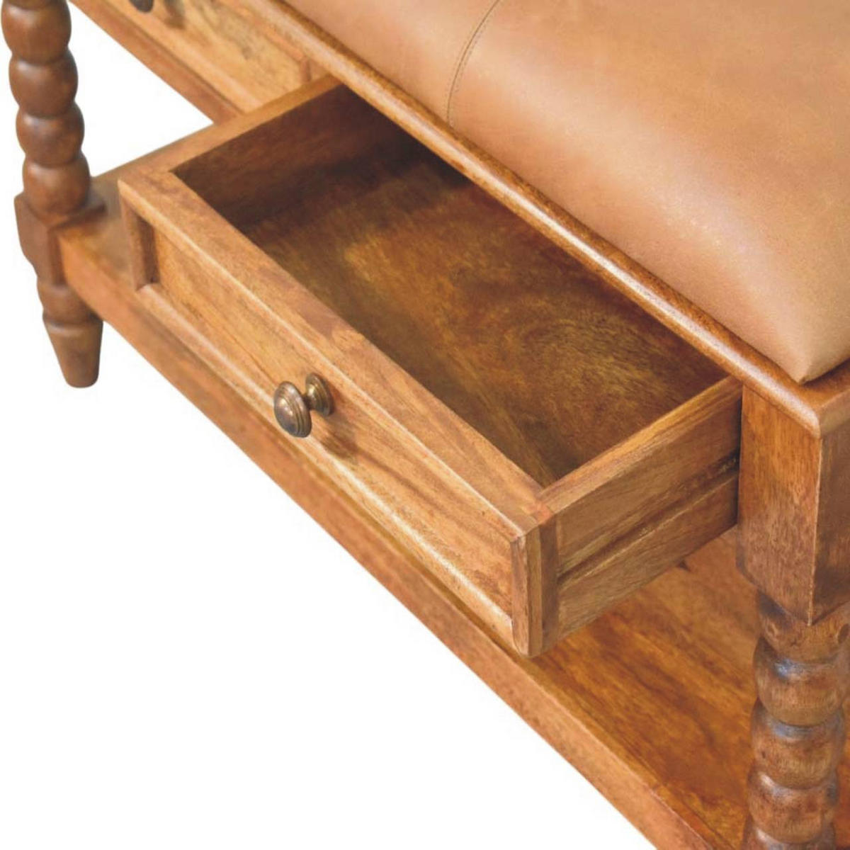NOČNÍ STOLEK Levitate, nástěnný, 2 zásuvky, hnědá - světle hnědá, dřevo (90/55/35cm) - Artisan Furniture