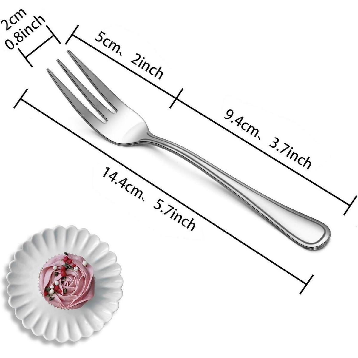 DESSERTGABELN 24-teiliges Set Edelstahl 14,5 cm - Silberfarben, Metall