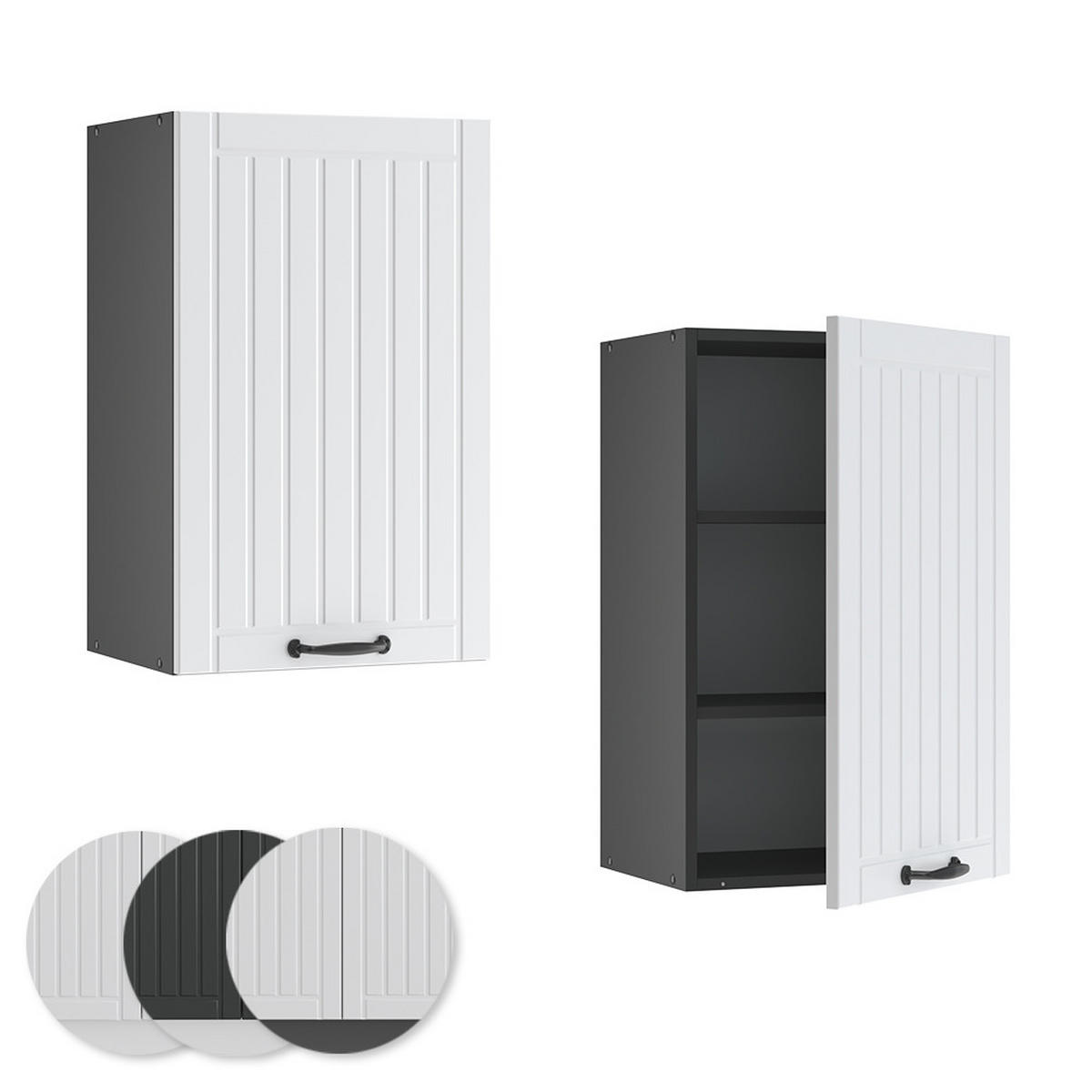 HÄNGESCHRANK Fame-Line Weiß Landhaus 45 cm - Anthrazit/Weiß, Holzwerkstoff (45/72/34.1cm) - Vicco