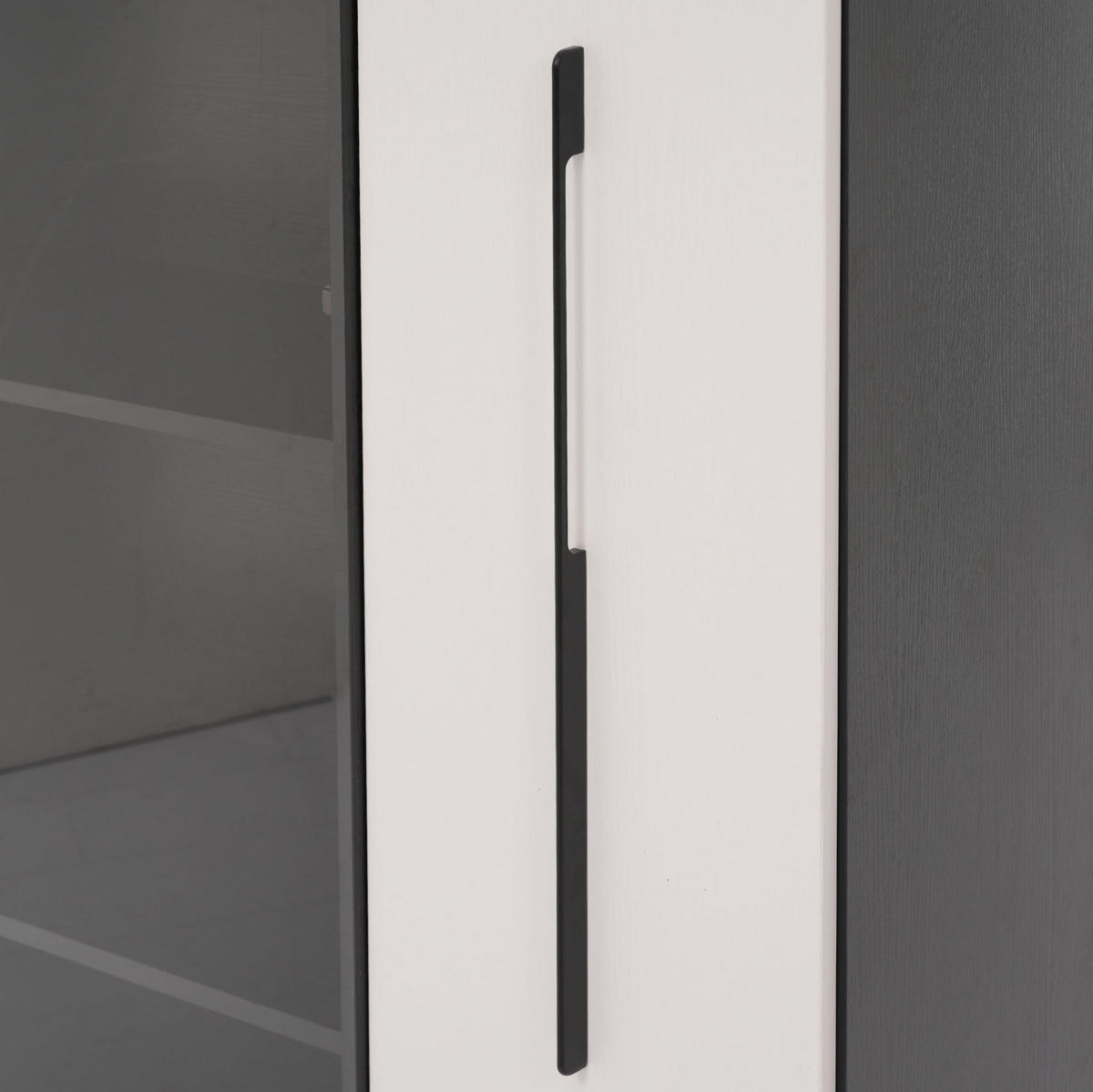 HIGHBOARD 70/40/160 cm in Schwarz/Weiß mit LED-Beleuchtung und seitlichem Auszug - Schwarz, Holzwerkstoff (70/160/40cm) - Flora Grace
