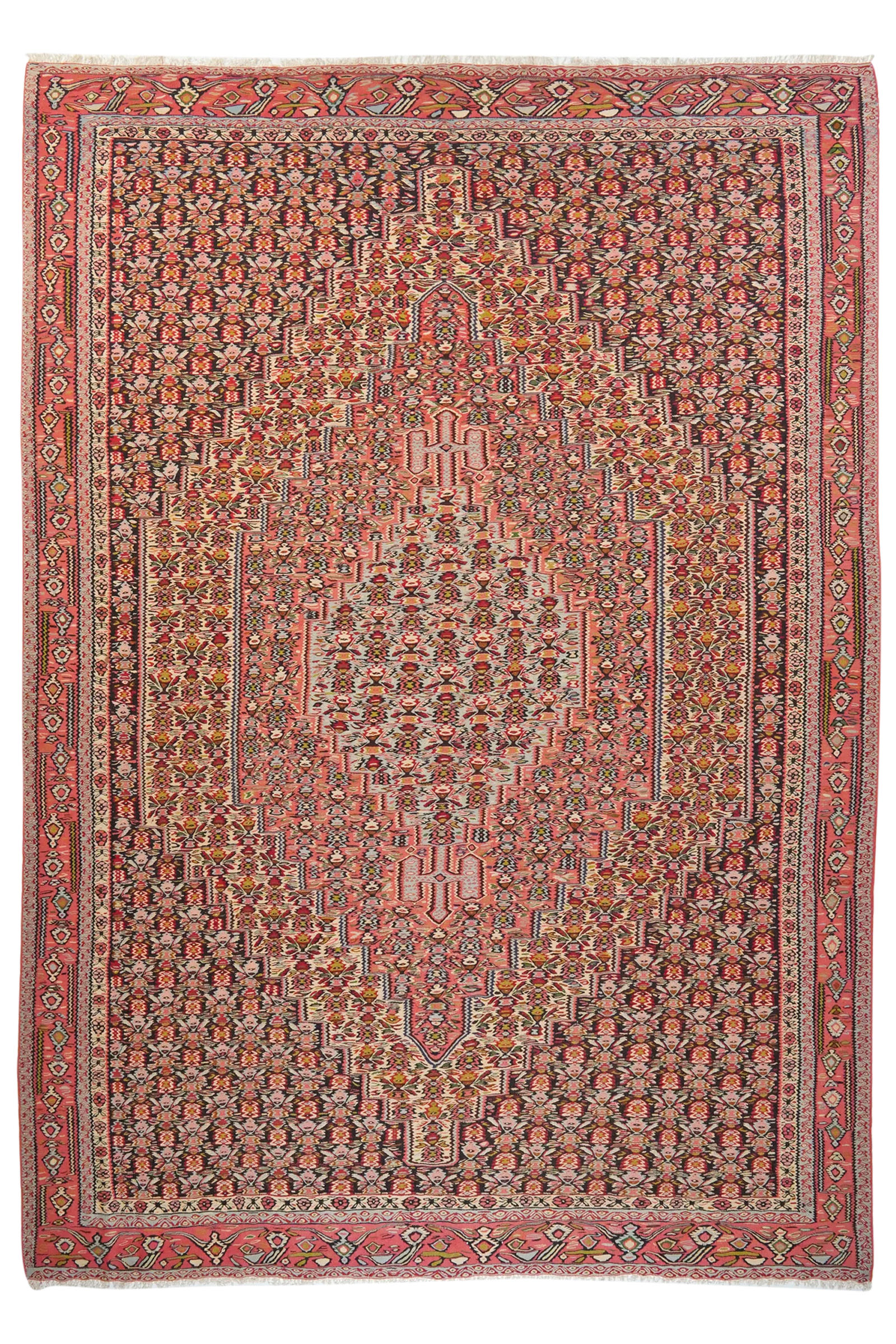 HANDWEBTEPPICH Kelim Senneh Mehrfarbig 340/242 cm Schurwolle - Multicolor, Textil (242/340cm) - Looma