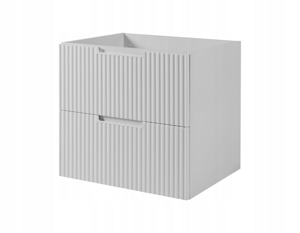 WASCHBECKUNTERSCHRANK VENA 140 cm mit Arbeitsplatte Farbe: Mattweiß mit einem Regal Gerillte Vorderseite Mattweiß - Weiß, Holzwerkstoff (140/58/46cm) - Rodan