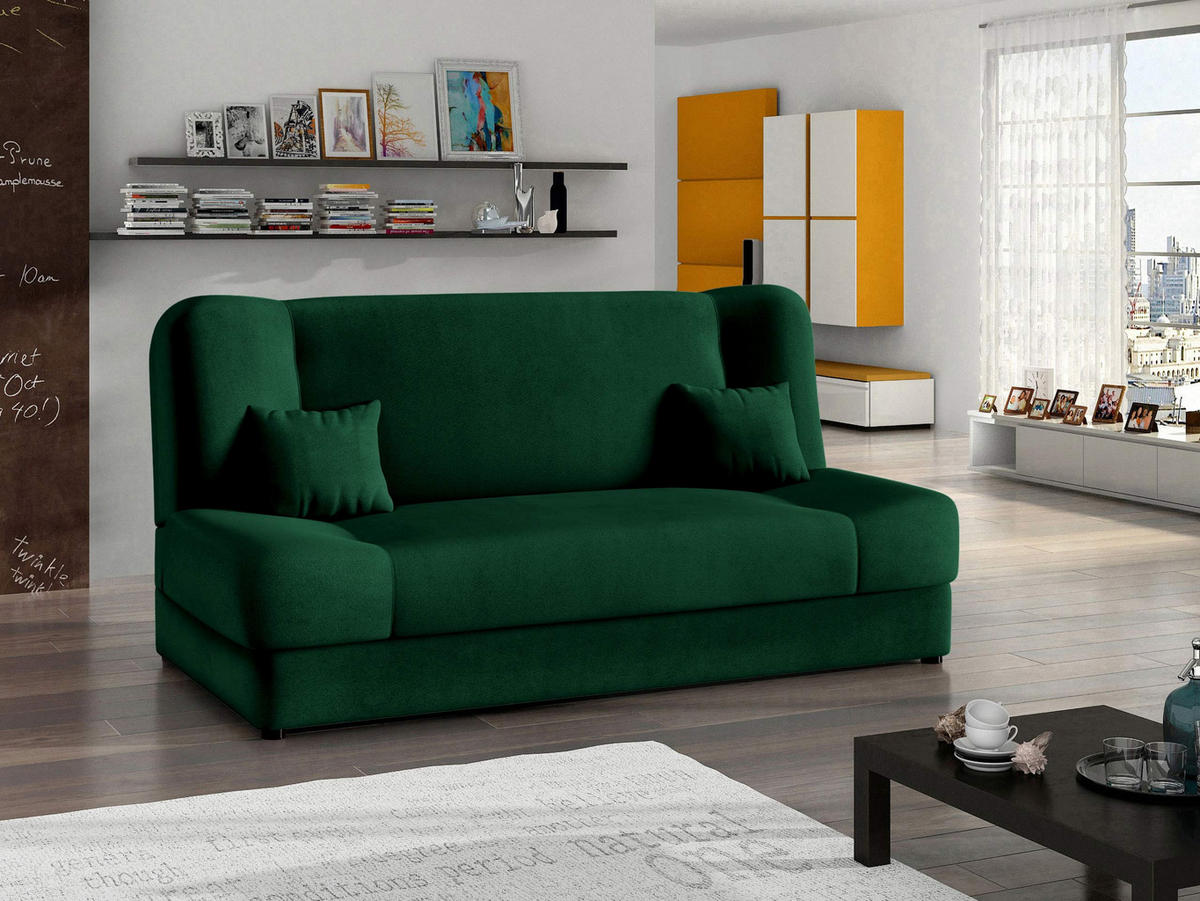 SCHLAFSOFA Jonas Premium - Grün, Holz/Textil (195/86/87cm) - MIRJAN24