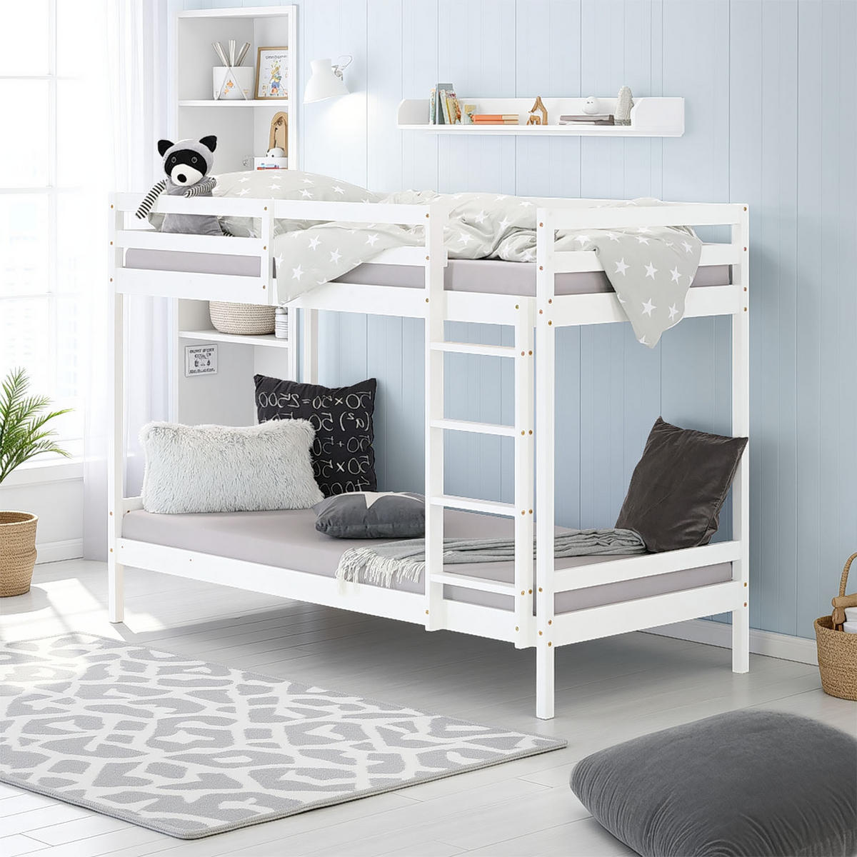 ETAGENBETT 90/200 cm Weiß - Weiß, Holz - Homestyle4u