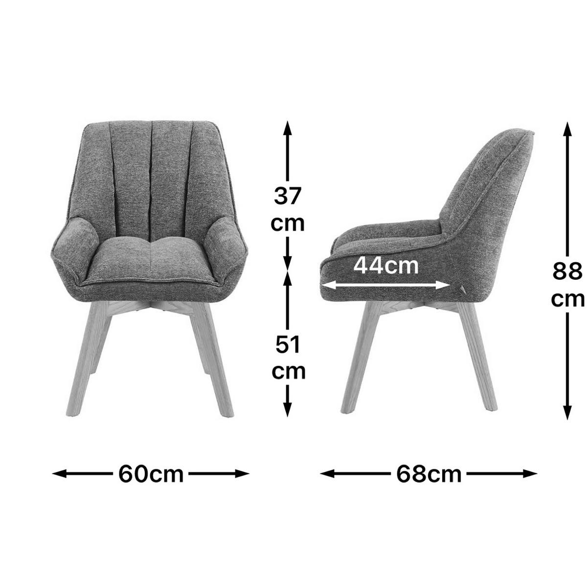 DREHSTUHL Mika-Oskar - Honigeiche/Creme, Eichenholz/Holz (60/88/68cm) - DUBI Möbel