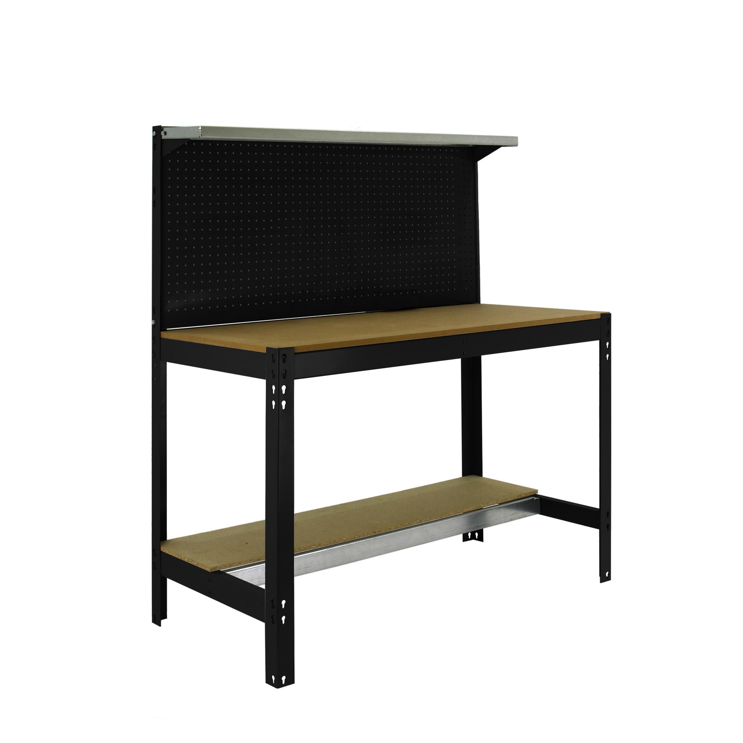 WERKBANK BUFFALO mit Werkzeugwand und Ablage | HxBxT 84x90x61cm | Traglast 400kg | Anthrazit - Anthrazit, Metall (90/84/61cm) - PROREGAL