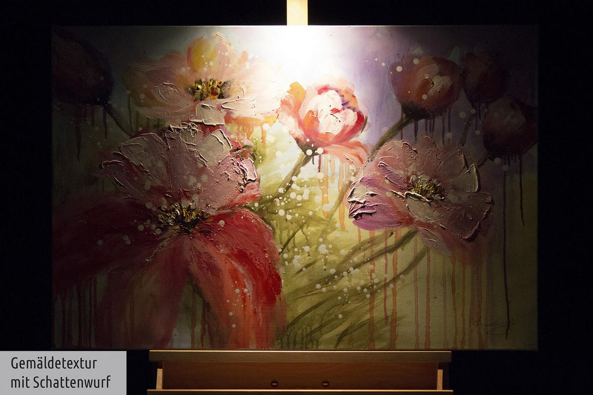 ACRYLBILD HANDGEMALT 90/60 cm - Pink, Holz/Textil (90/60cm) - KUNSTLOFT