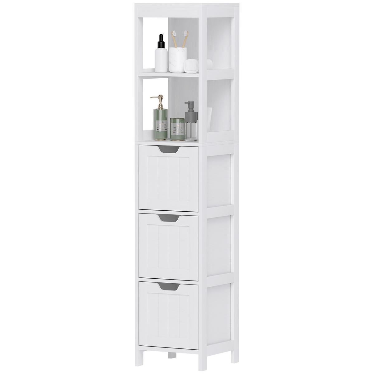 HOCHSCHRANK DE-08480 mit 3 Schubladen Weiß - Weiß, Holzwerkstoff (30/142.4/30cm) - ComfortXL
