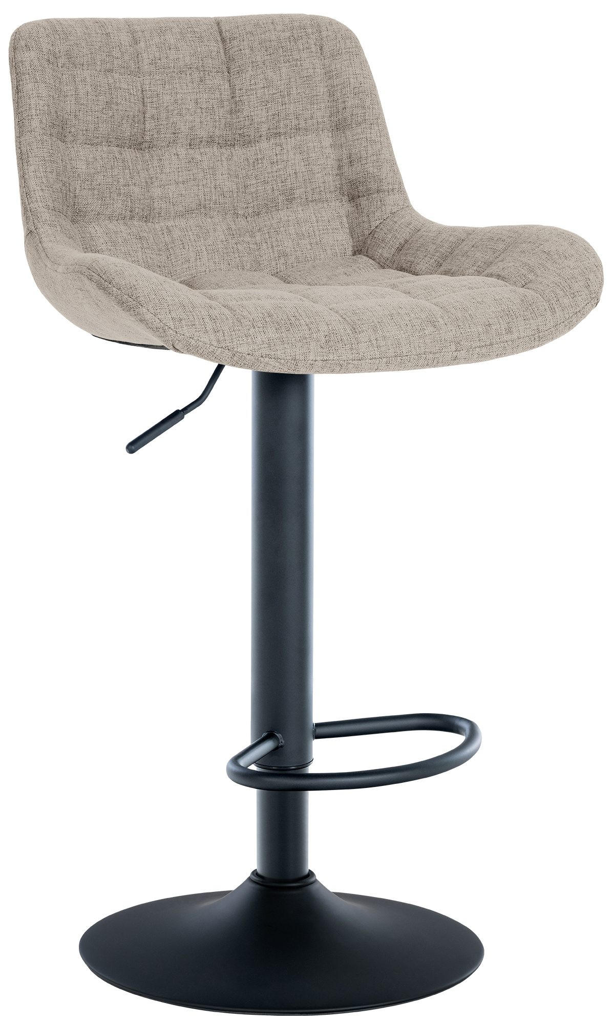 BARHOCKER Stoff taupe - Taupe/Schwarz, Textil/Metall (48/81/54cm) - CLP