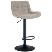 BARHOCKER Stoff taupe - Taupe/Schwarz, Textil/Metall (48/81/54cm) - CLP