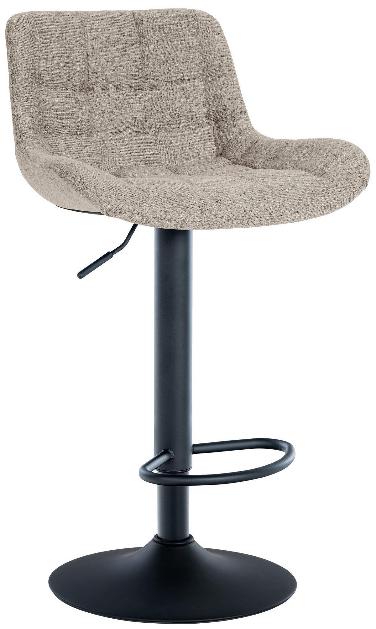 BARHOCKER Stoff taupe - Taupe/Schwarz, Textil/Metall (48/81/54cm) - CLP
