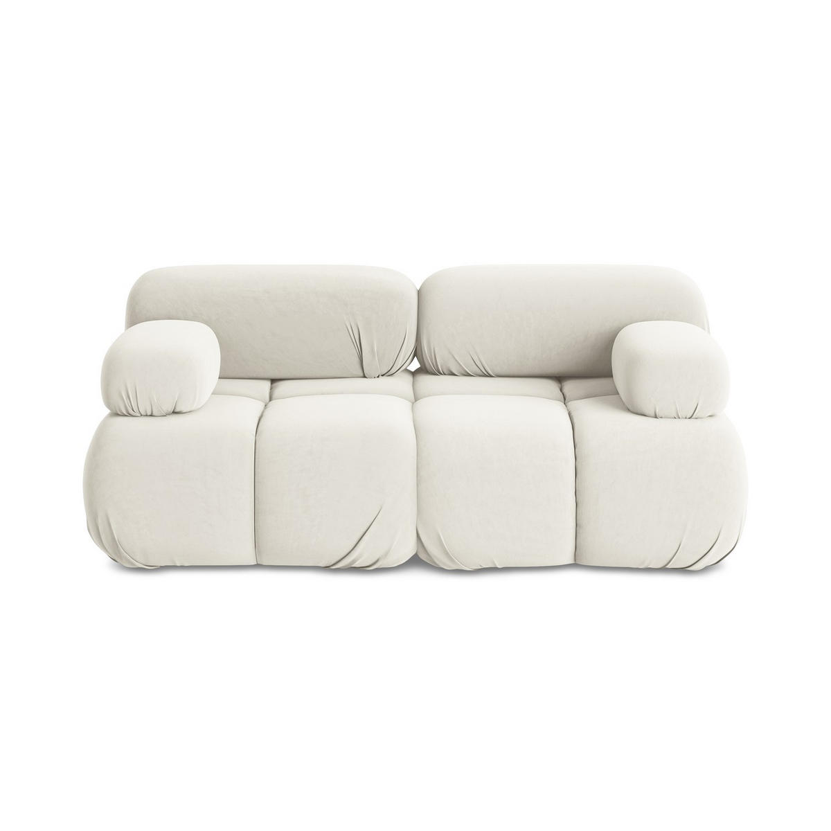 2-SITZER-SOFA Samt Stoff Beige - Beige/Creme, Kunststoff/Textil (190/70/96cm) - LaMiaSofa