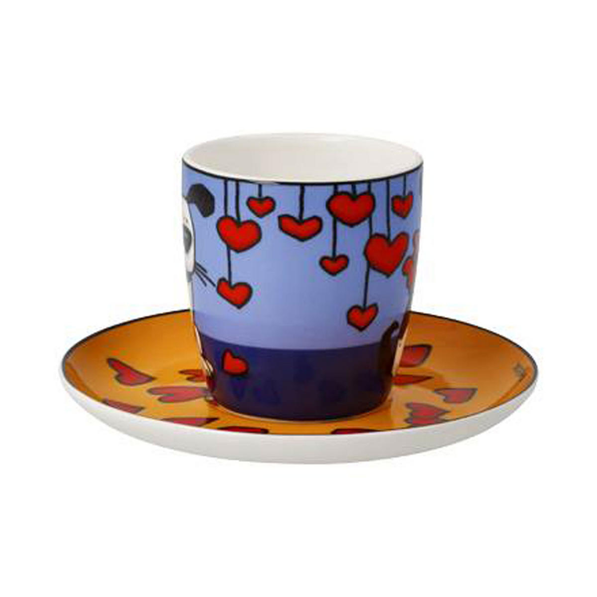 ESPRESSOTASSE Ed Heck -Love Dog, Fine Bone China - Multicolor, Keramik (0.1L) - Goebel