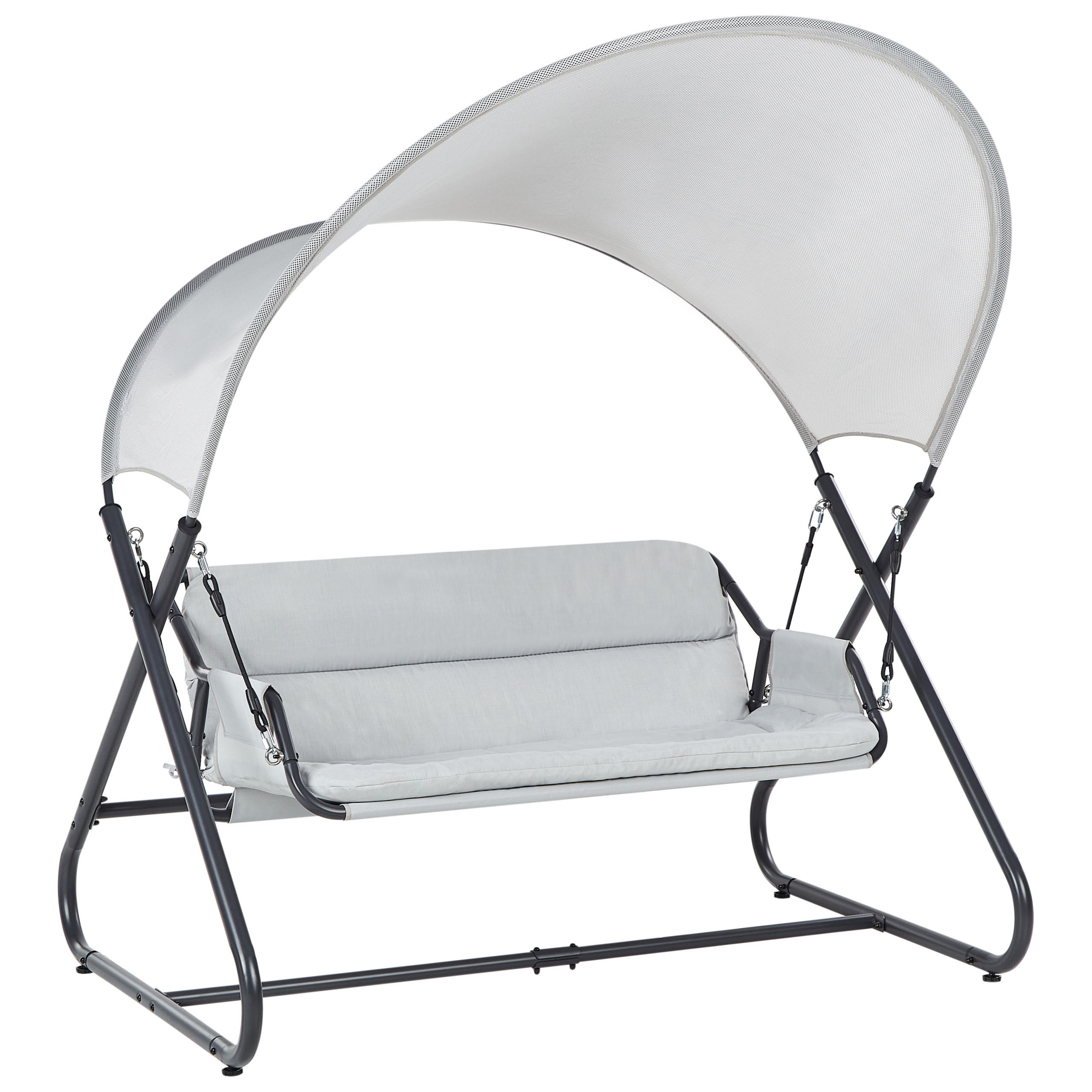 HOLLYWOODSCHAUKEL Grau Solagna - Hellgrau, Metall (168/187/113cm) - Beliani