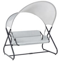 HOLLYWOODSCHAUKEL Grau Solagna - Hellgrau, Metall (168/187/113cm) - Beliani