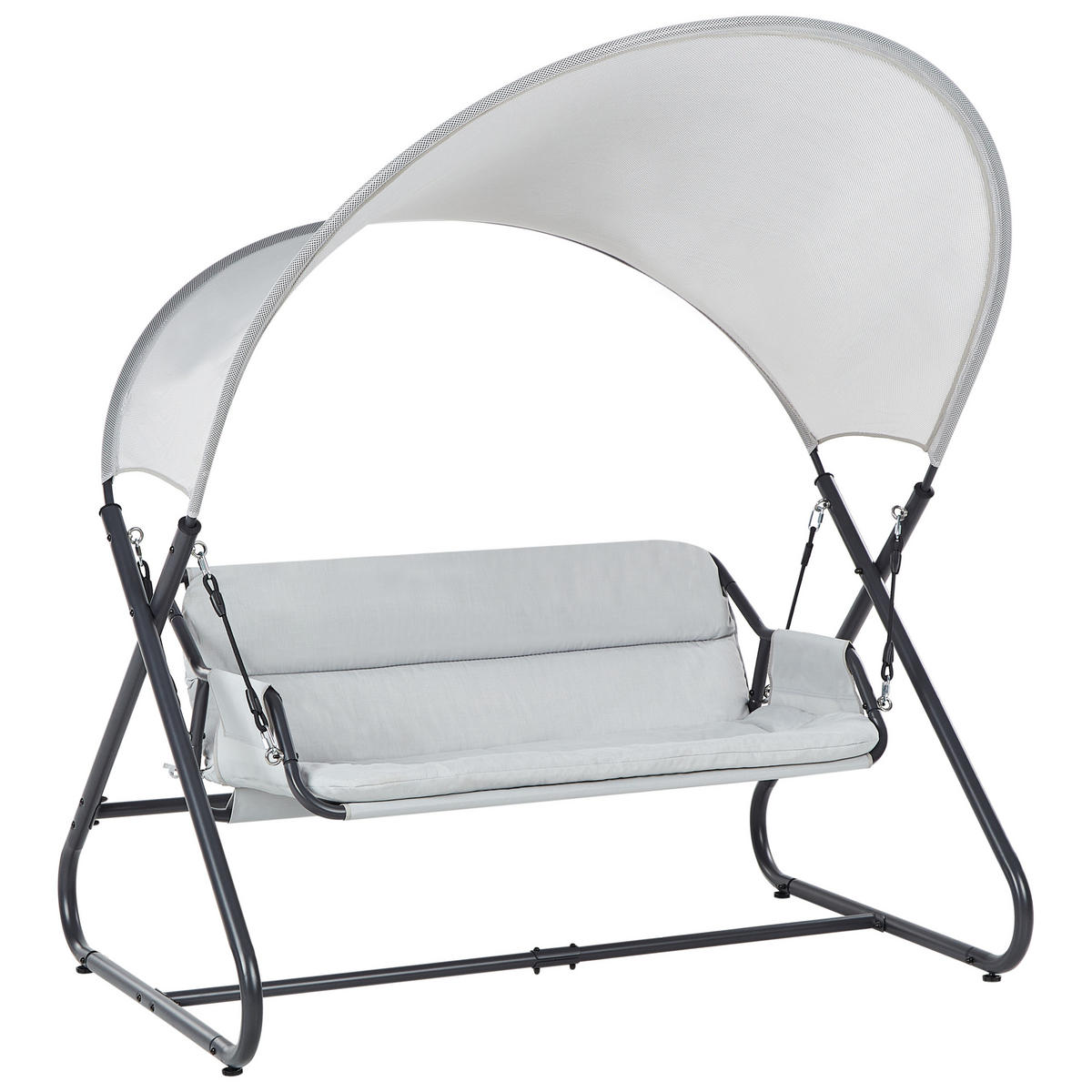 HOLLYWOODSCHAUKEL Grau Solagna - Hellgrau, Metall (168/187/113cm) - Beliani