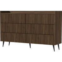 KOMMODE Arysa in Braun Walnuss Holzoptik 92/150/41 cm - Walnussfarben/Braun, Holzwerkstoff/Metall (150/92/41cm) - WFL GROUP