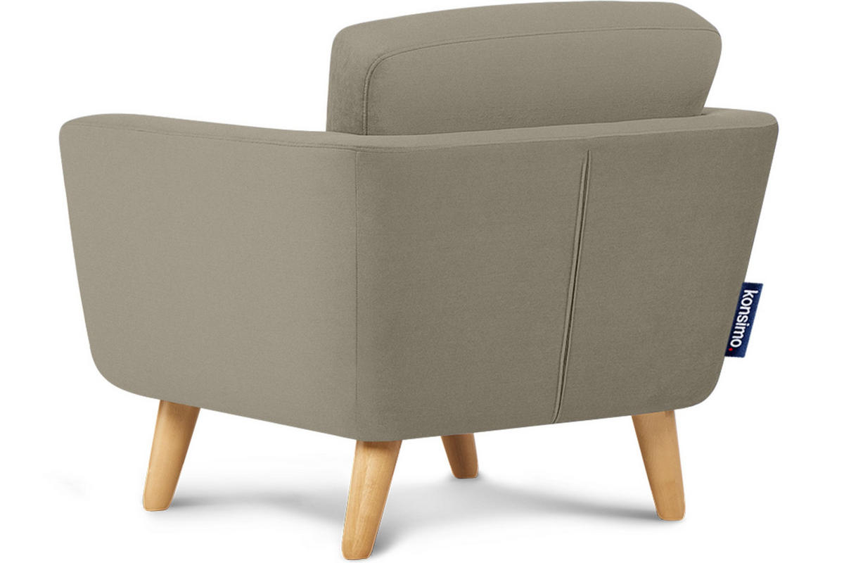 SESSEL TAGIO Massivholz-Beine, Beige - Beige/Braun, Buchenholz/Textil (86/80/88cm) - KONSIMO®