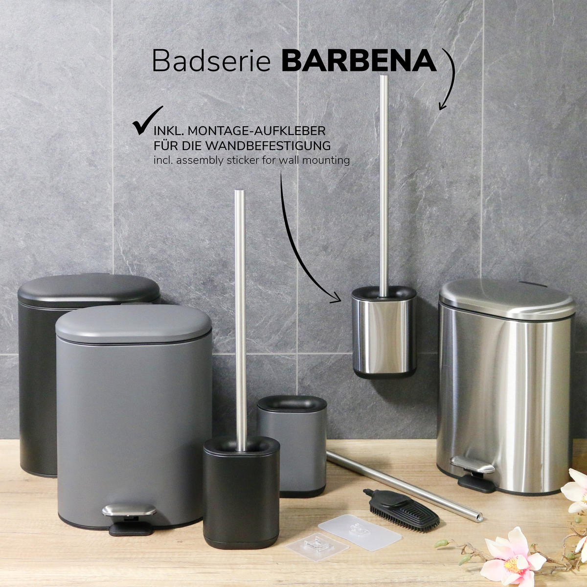 TRETEIMER 6 Liter BARBENA, silber, Edelstahl - Edelstahlfarben, Metall (24/31/22cm) - bremermann