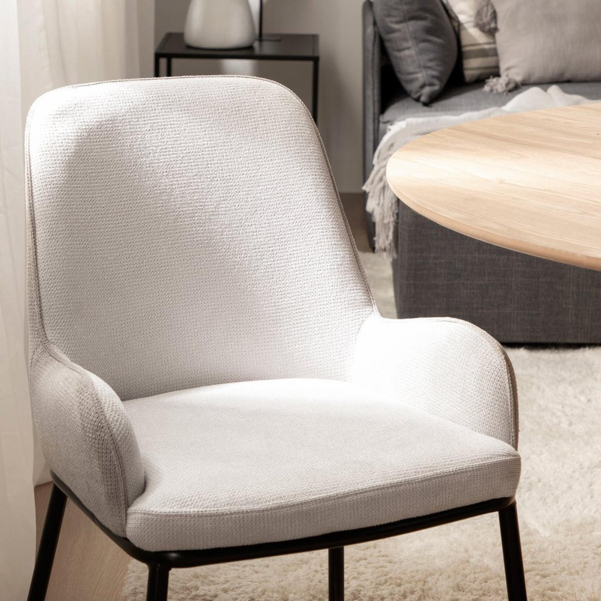 ESSZIMMERSTUHL Dama Grau 55 cm x 84 cm - Grau, Textil (55/84/62cm) - Klast Home