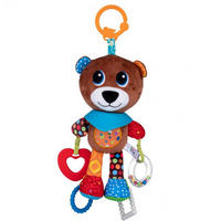 BABYRASSEL Baby Plüsch- Teddy 81132 braun C-Ring, Beißring, Greifling, Kuscheltier, Plüsch, ab Geburt, weich - Braun, Textil (14/8/26cm) - Bali Bazoo