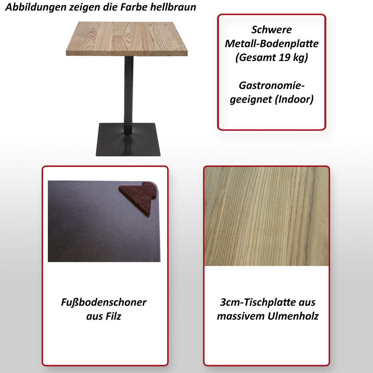 BISTROTISCH eckig Dunkelbraun - Dunkelbraun, Holz (70/75/70cm) - MCW