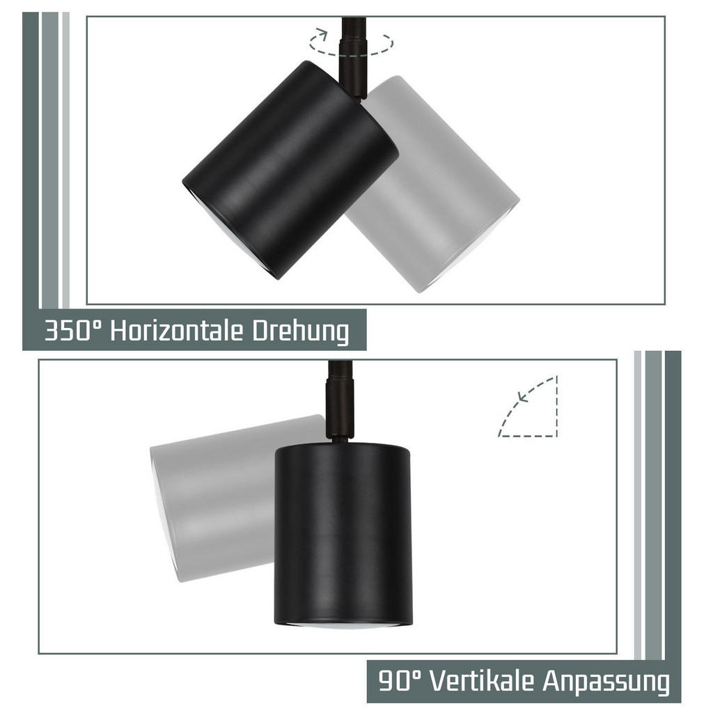 Thumbnail - Nettlife Deckenleuchte, Schwarz, Metall, 19x28.5x19 cm, Lampen & Leuchten, Innenbeleuchtung, Spots & Strahler, Deckenspo...