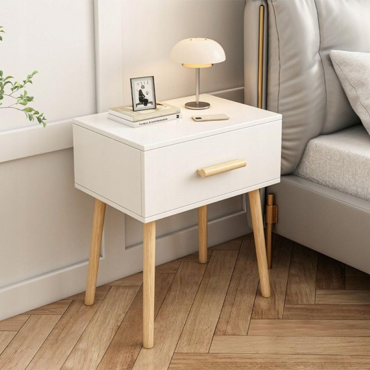 NACHTTISCH, weiß 45/30/54.5 cm - Weiß, Holzwerkstoff (52/10.5/34cm)