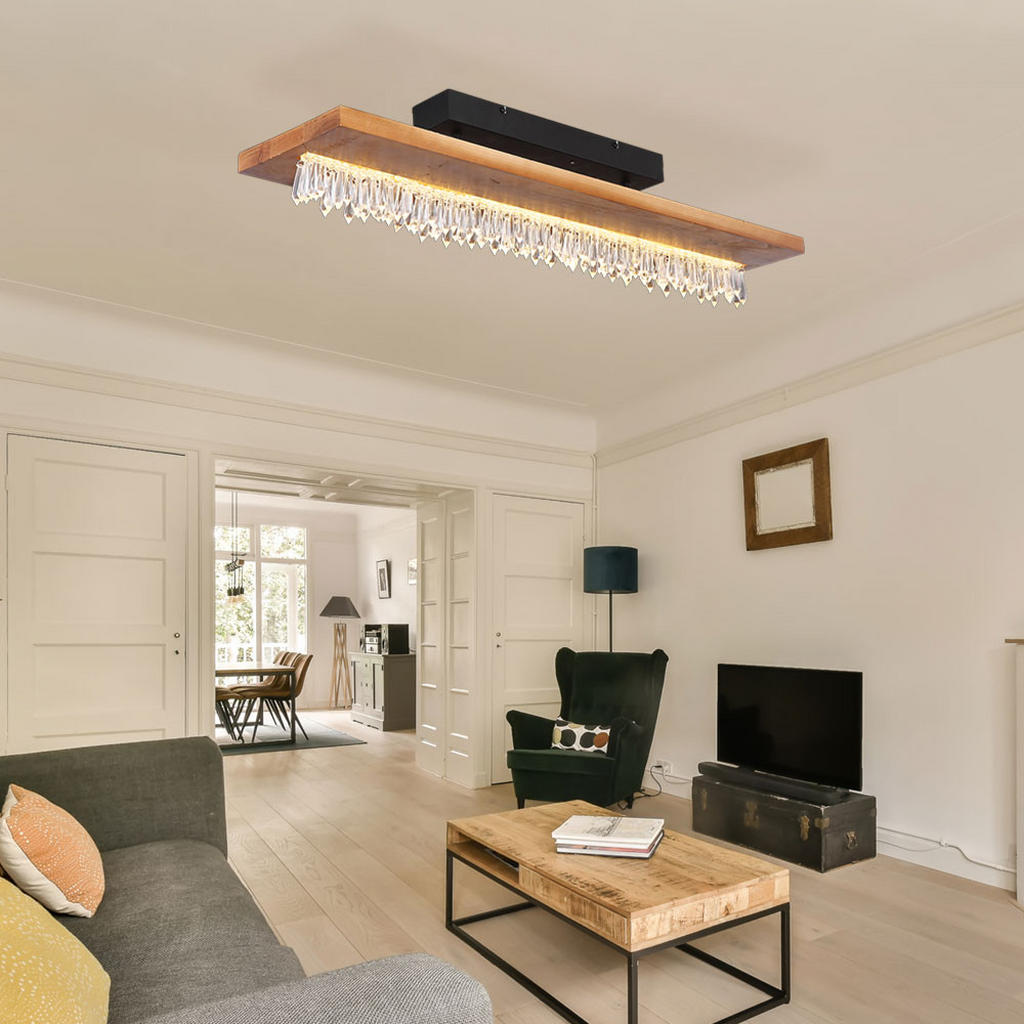 Thumbnail - Globo Lighting Led, Braun, Holz, 20x19.5x80 cm, Lampen & Leuchten, LED Beleuchtung, LED-Deckenleuchten