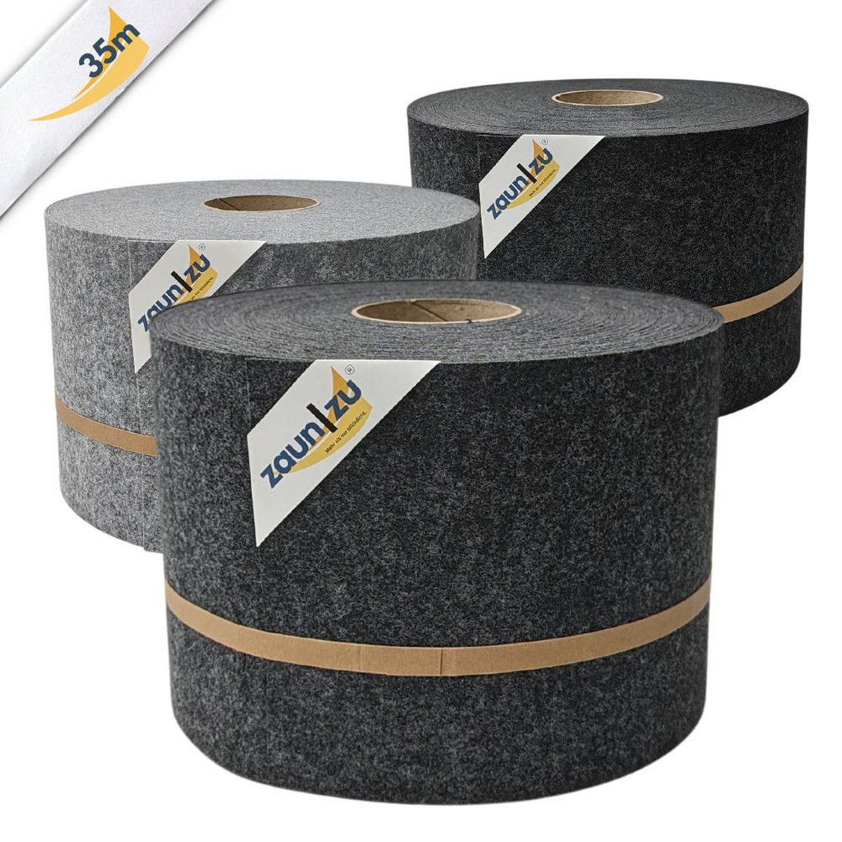 SICHTSCHUTZSTREIFEN Design Vlies für Doppelstabmatten Schwarzgrau 35m - Schwarz, Kunststoff (3500/19cm) - ZAUN|ZU
