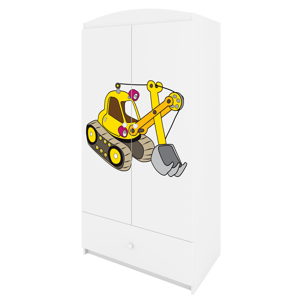 KINDERKLEIDERSCHRANK Excavator 90/175/52 - Weiß, Holzwerkstoff (90/175/52cm) - Kocot Kids