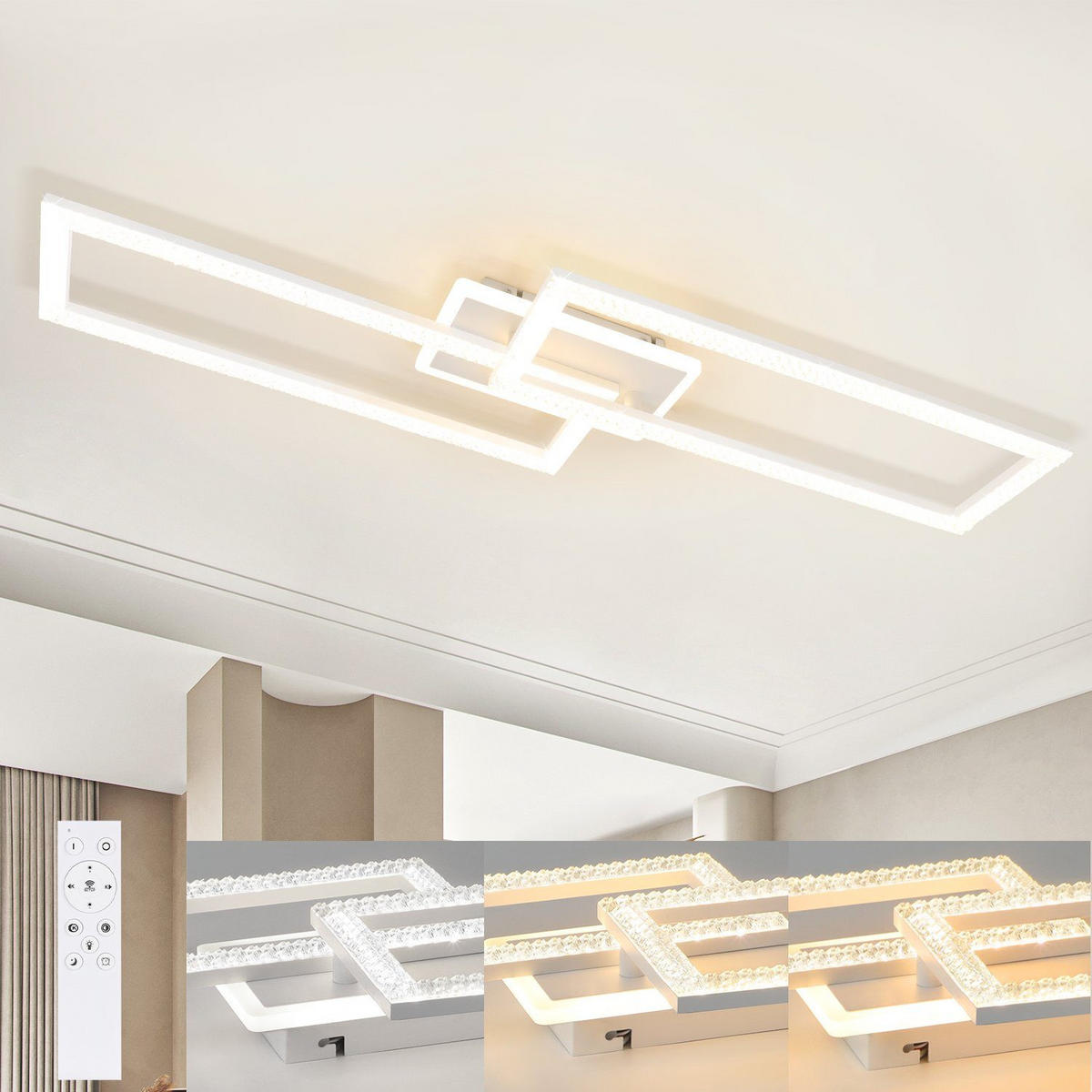 LED-DECKENLEUCHTE Gregor 80/26/8 cm - Weiß, Metall (80/26/8cm) - Nettlife