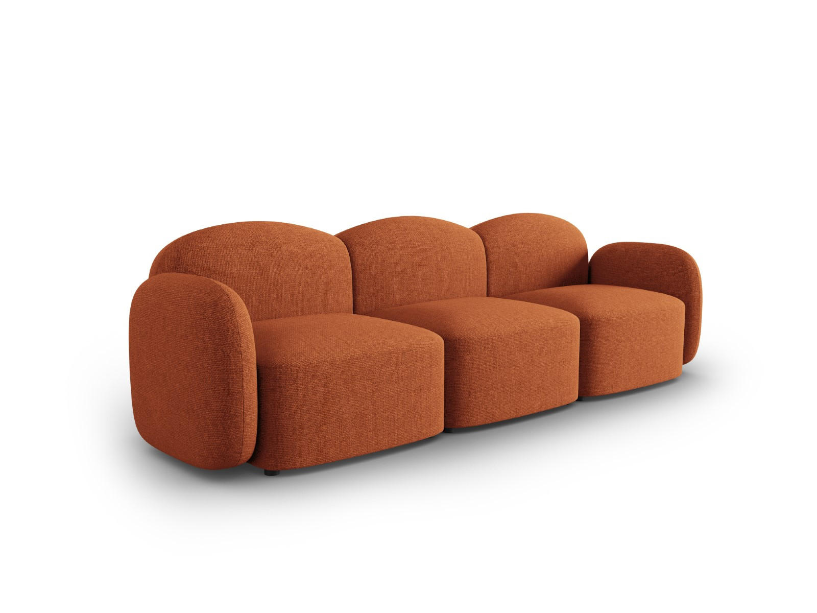 SOFA Blair aus Chenille-Stoff mischung terrakotta 3 Sitzplätze - Terra cotta, Textil (87/80/272cm) - Micadoni