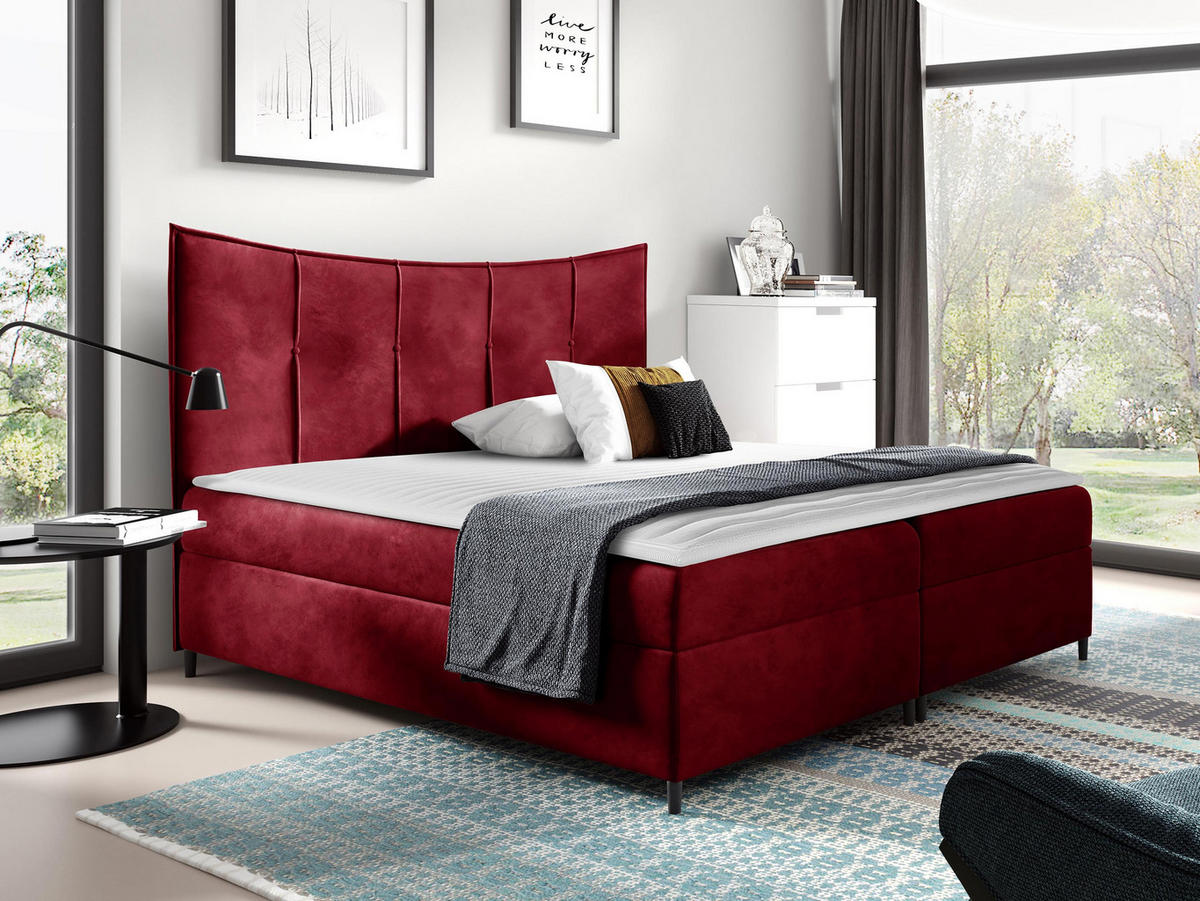BOXBETT Bergamo - Rot, Holz (180/200cm) - MIRJAN24