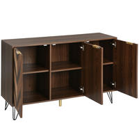 SIDEBOARD 120/38/76,5 cm mit 3 Türen in Naturfarbe und goldfarbenen Griffen - Naturfarben, Holzwerkstoff (120/76.5/38cm) - BEAOK
